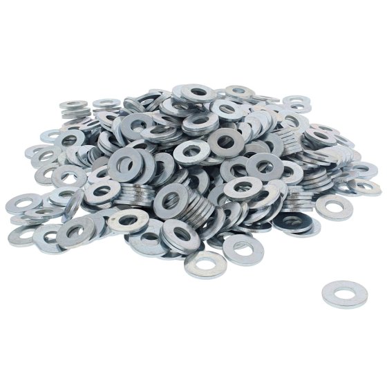 Table 3 Flat Washers, Zinc Plated, I.D: 3/8", Pack of 500