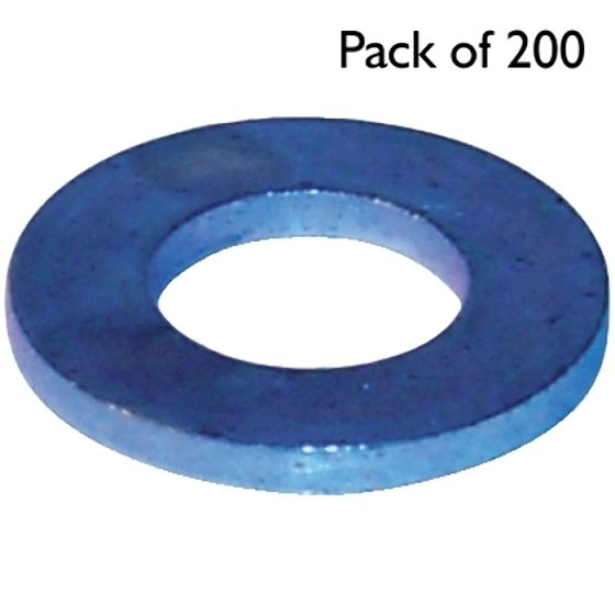Table 3 Flat Washers, Zinc Plated, I.D: 9/16", Pack of 200