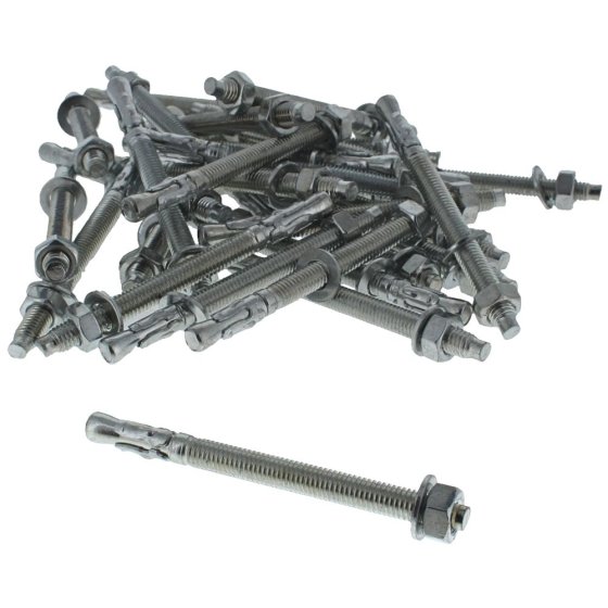 Through Bolts, Size: M8 x 100, Zinc/Yellow Passivated - Pack of 100