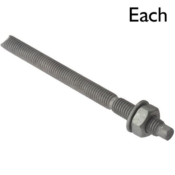 Chemical Anchor Stud, Size: M8 x 110 - Supplied w/ Nut & Washer