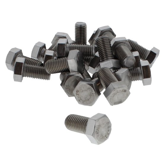 M16 x 30mm A2 Hexagon Head Stainless Steel DIN 933 Setscrews 25 Pack