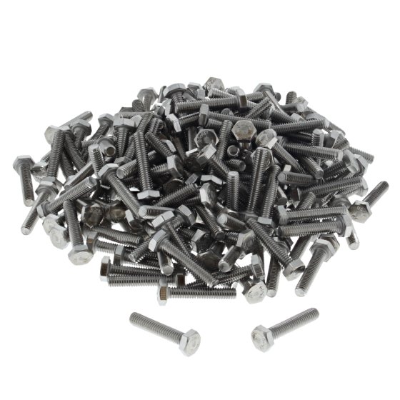 M4 x 20mm A2 Hexagon Head Stainless Steel DIN 933 Setscrews 500 Pack
