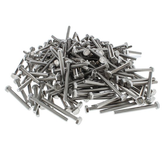 M4 x 40mm A2 Hexagon Head Stainless Steel DIN 933 Setscrews 200 Pack