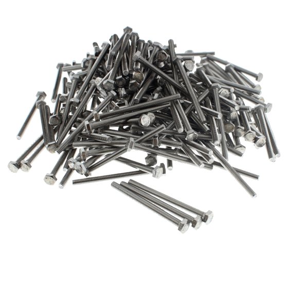 M4 x 50mm A2 Hexagon Head Stainless Steel DIN 933 Setscrews 200 Pack