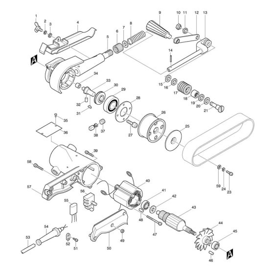 Makita 9030 Belt Sander Assembly