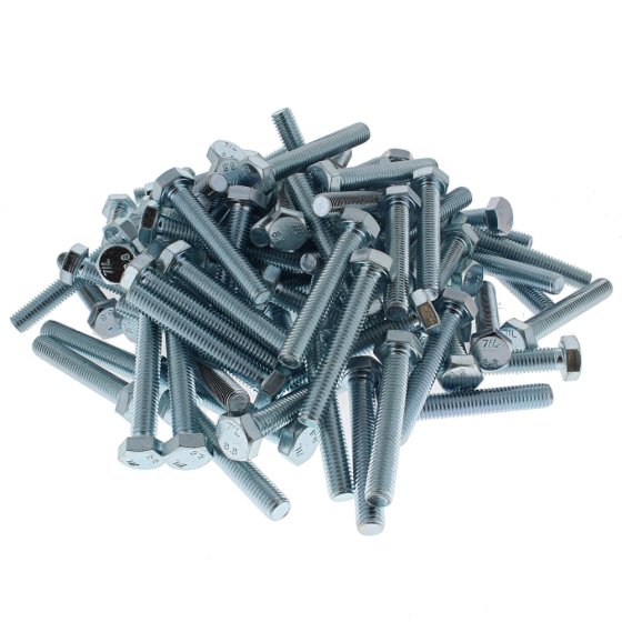 M8 x 50mm Zinc Plated 8.8 HT DIN 933 Setscrews - Pack of 100