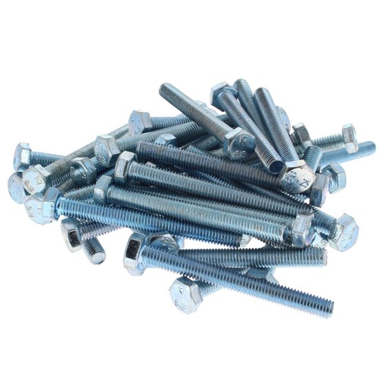 M8 x 75mm Zinc Plated 8.8 HT DIN 933 Setscrews - Pack of 50