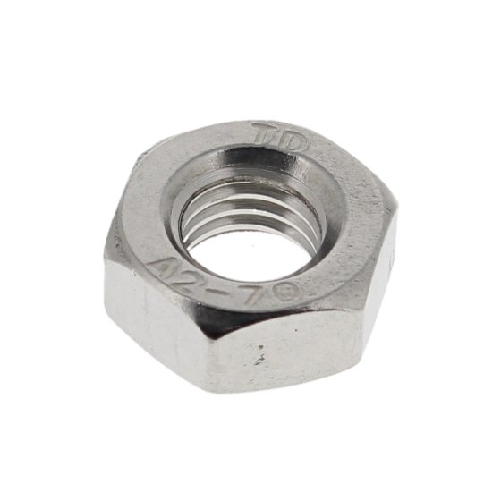 Metric Stainless Steel Plain Nuts, Size: M10. Pack of 25