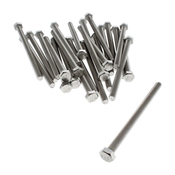 M8 x 120mm A2 Hexagon Head Stainless Steel DIN 933 Setscrews 50 Pack