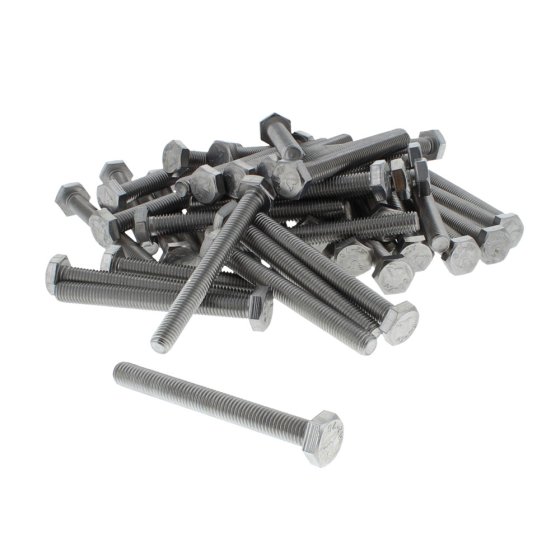 M10 x 90mm A2 Hexagon Head Stainless Steel DIN 933 Setscrews 50 Pack