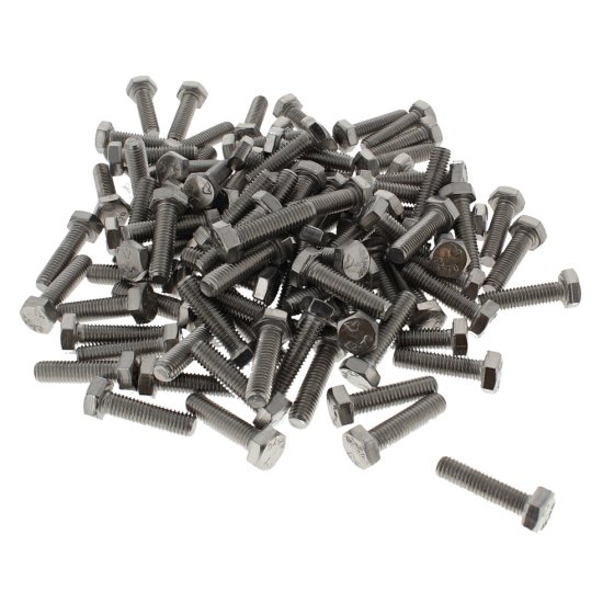 M8 x 30mm A2 Hexagon Head Stainless Steel DIN 933 Setscrews 100 Pack