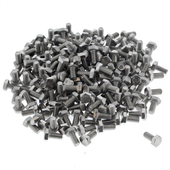 M6 x 12mm A2 Hexagon Head Stainless Steel DIN 933 Setscrews 200 Pack