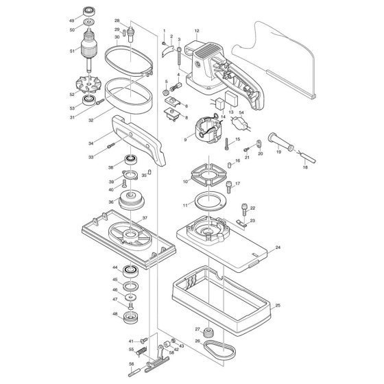 Makita 9045N Sander Assembly