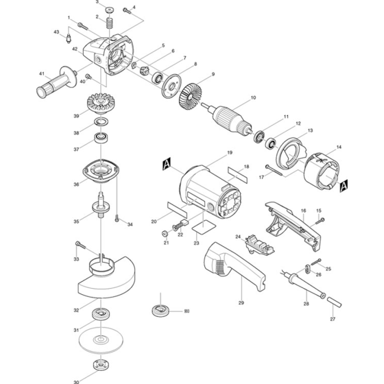 Makita 9067 Angle Driver Assembly