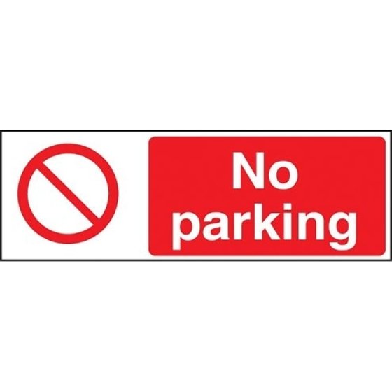 'No Parking' Sign 400mm x 300mm Self Adhesive