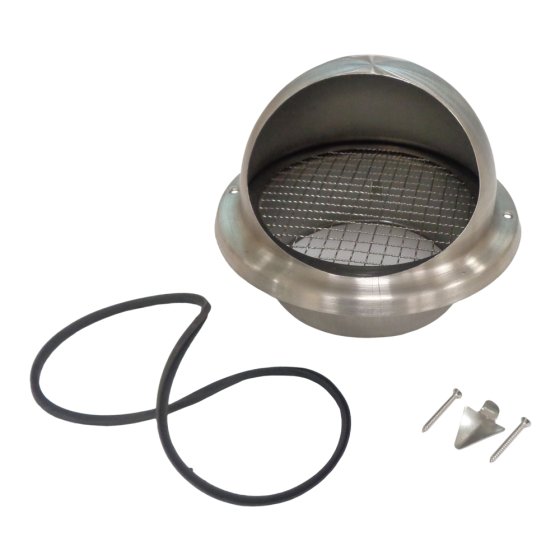 Ventilation Accessory Bull-Nose Vent 150mm Stainless Steel with Wire Grill