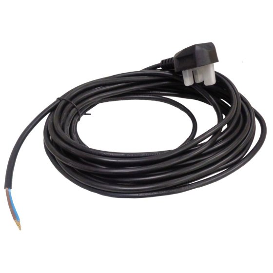 Mains Power Cable 8m 2 Core 0.75mm with UK 13Amp Plug for Vacuum Cleaners