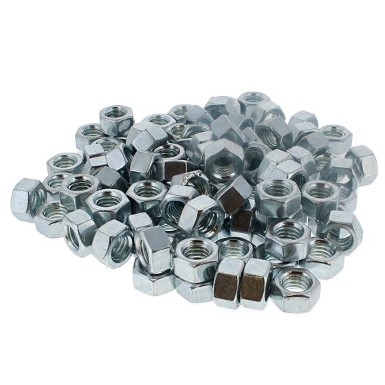 UNC Steel Nuts, Zinc Plated, Size: 7/16". Pack of 100