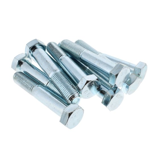M16 x 90 Zinc Plated 8.8 Steel Bolt 10 Pack