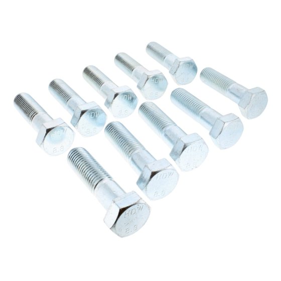M20 x 75 Zinc Plated 8.8 Steel Bolt (Pack of 10)