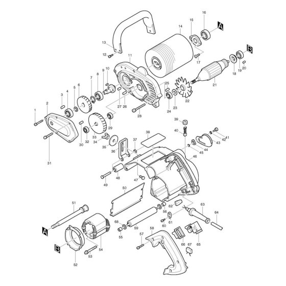 Makita 9741 Sander Assembly