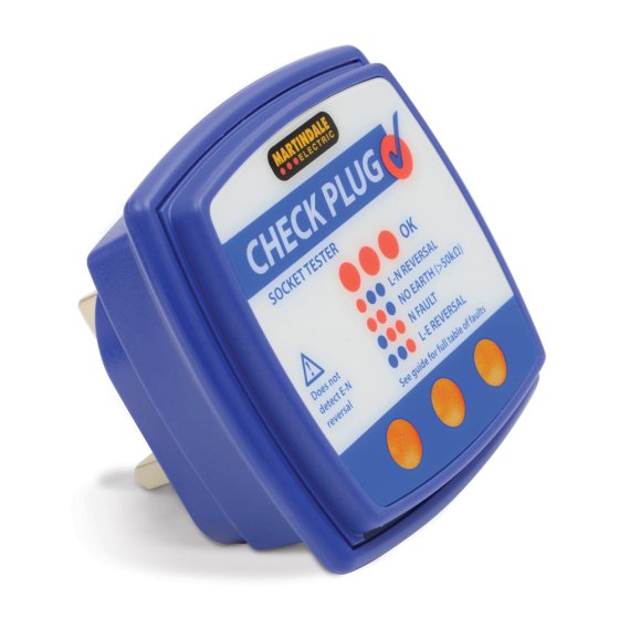 13 Amp Socket Check Plug - Detects 28 faults - 200V - 250V