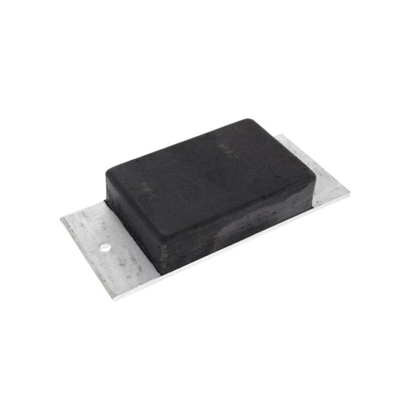 Tipper Pad Rubber Buffer with Aluminium Plate - 2 Fixing Holes