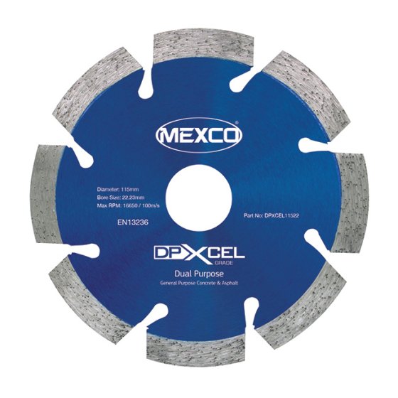 Mexco 115mm Diamond Blade Dual Purpose Abrasive XCEL Grade