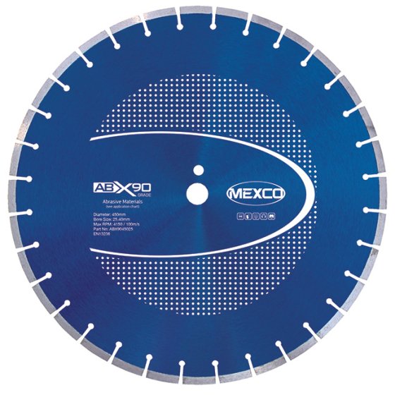 Mexco 450mm Diamond Blade Abrasive Materials X90 Grade