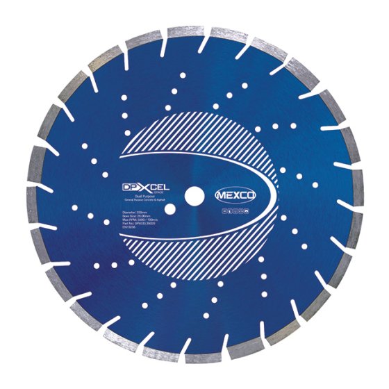 Mexco 350mm Diamond Blade Dual Purpose Abrasive XCEL Grade