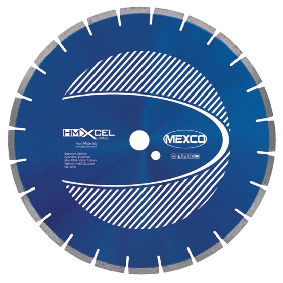 Mexco 350mm Hard Materials XCEL Grade 20.00mm Diamond Blade Bore