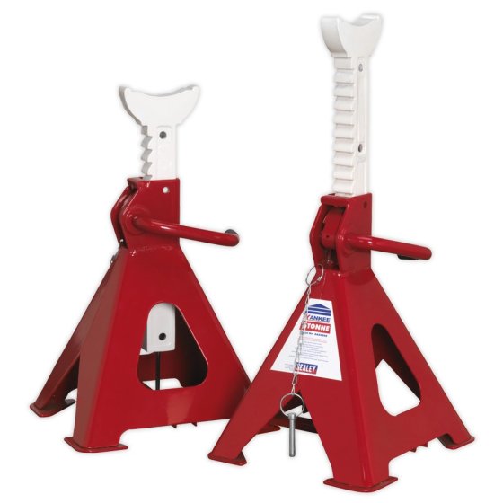 Axle Stands (Pair) 5tonne Capacity per Stand Auto Rise Ratchet Sealey Part No. AAS5000