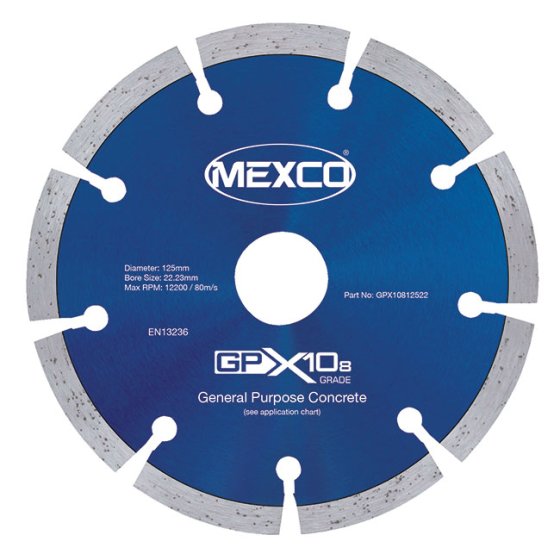 Mexco 125mm Concrete X10 Grade (8mm Diamond Blade Segment Height)