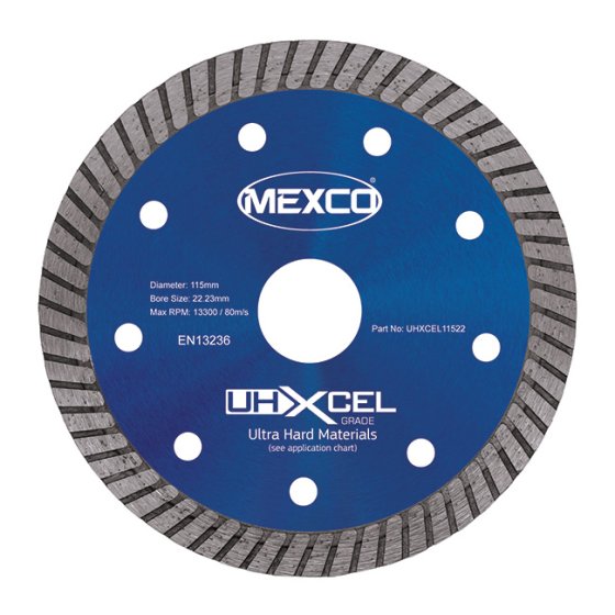 Mexco 115mm Diamond Blade Ultra Hard Materials XCEL Grade