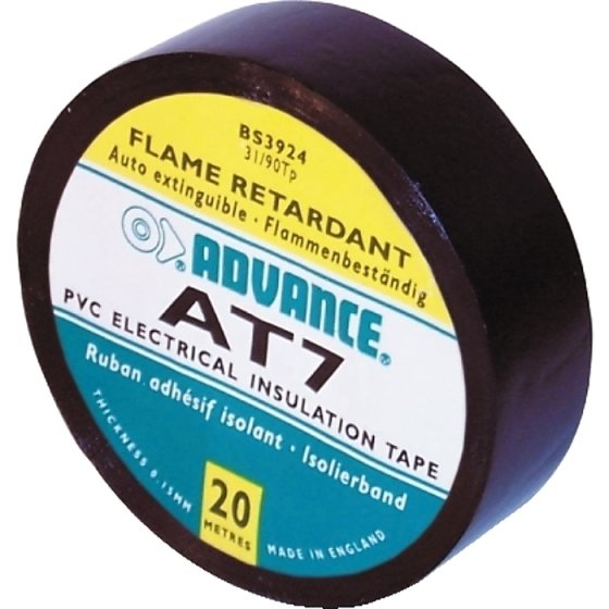 PVC Tape 19mmx20m Roll Black Flame Retardant Insulation