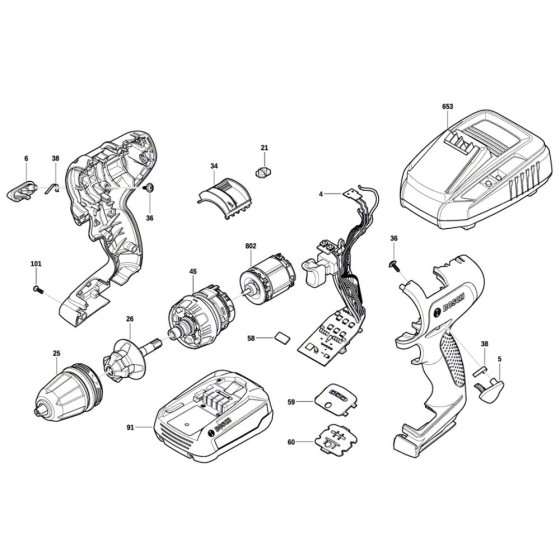 Drill Driver Assembly for Bosch