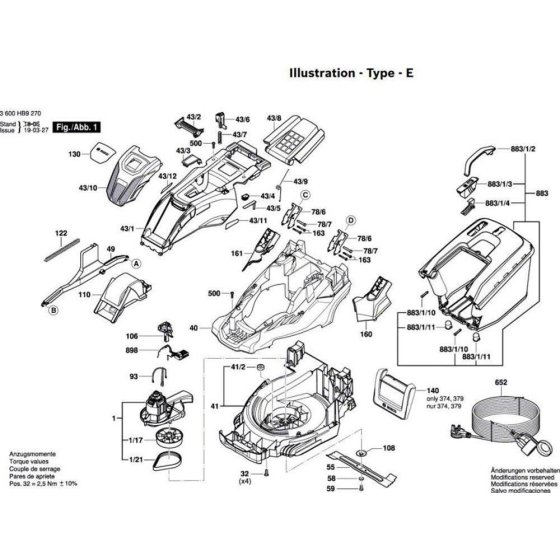 Bosch AdvancedRotak 750 Assembly