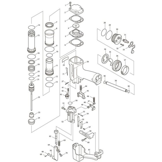Makita AG125 Main Assembly
