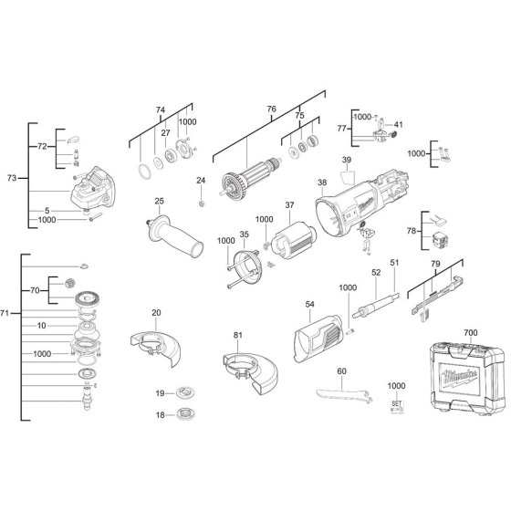 Milwaukee AG800 Assembly