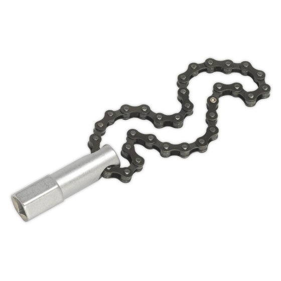 Oil Filter Chain Wrench 135mm Capacity 1/2"Sq Drive Sealey Part No. AK641