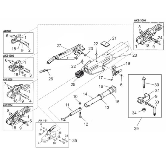 AL-KO 90 S/3 (811172) Overrun Device Assembly