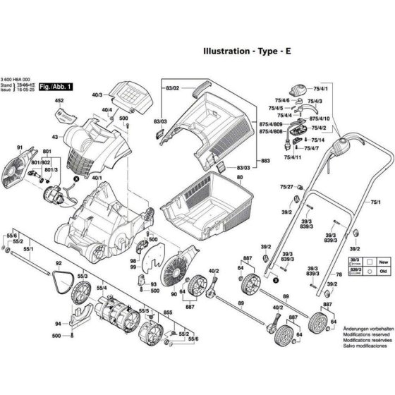 Lawn Raker Assembly Bosch ALR 900