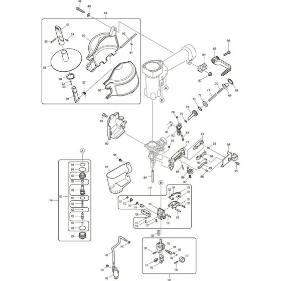 Main Assembly for Makita AN510H