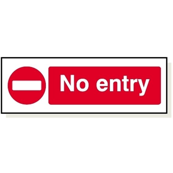 No Entry Sign 120x360mm Foamex 3mm for Safety and Restricted Areas