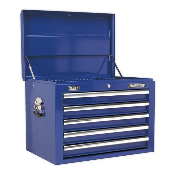 Topchest 5 Drawer with Ball Bearing Slides - Blue Sealey Part No. AP26059TC