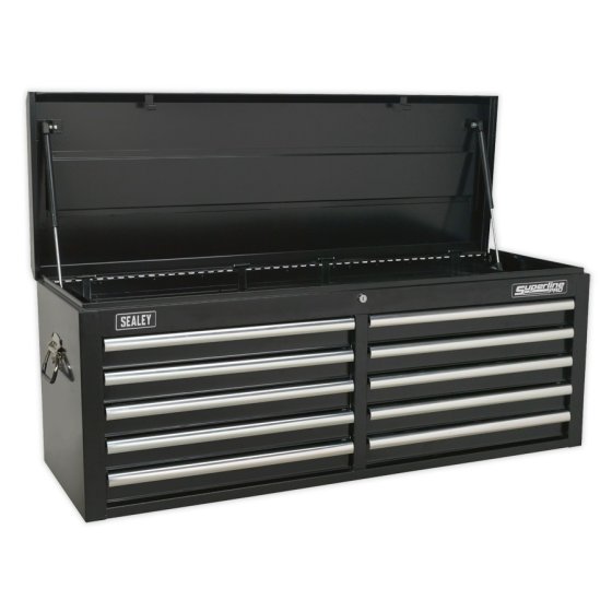 Topchest 10 Drawer with Ball Bearing Slides - Black Sealey Part No. AP5210TB