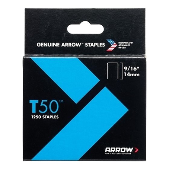 T50 Staples 14mm (9/16in) Box 1250 by Arrow - A50924