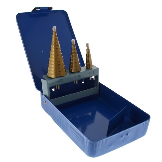 Step Drill Set 4-32mm 3 Piece for Precision Drilling - BlueSpot Tools
