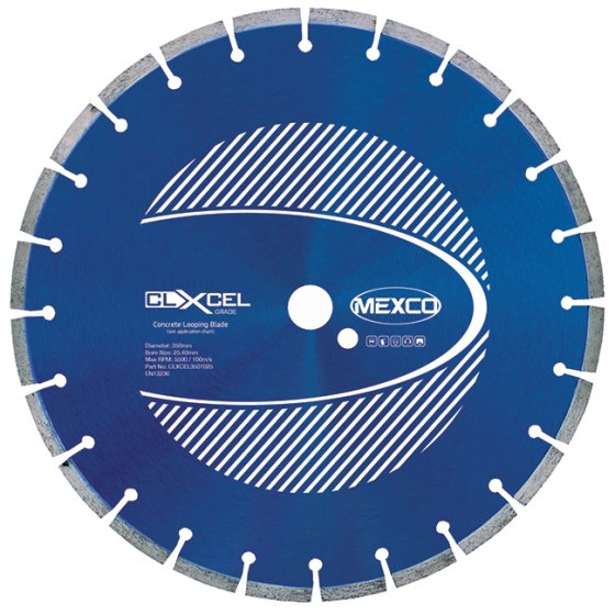 Mexco 350mm Concrete Looping Blade 10mm Diamond Blade Width XCEL Grade