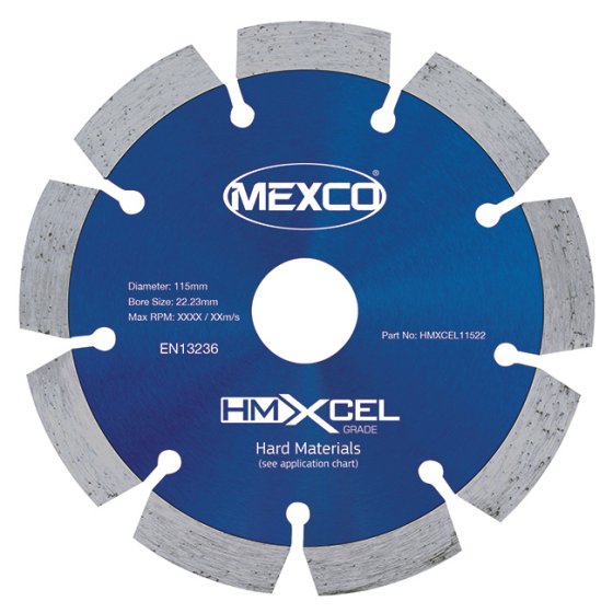 Mexco 115mm Diamond Blade Hard Materials XCEL Grade